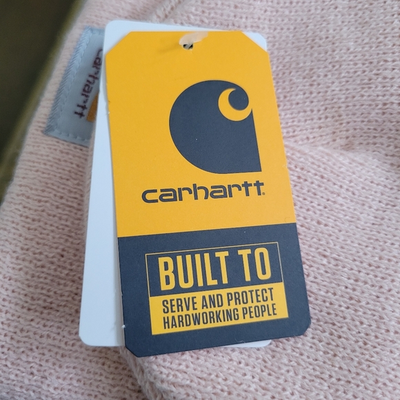 CARHARTT Light Pink / peachy Rose Beanie Acrylic Watch Hat Cap - Picture 5 of 8